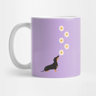 Dachshund Dog with Daisy Flower Mug